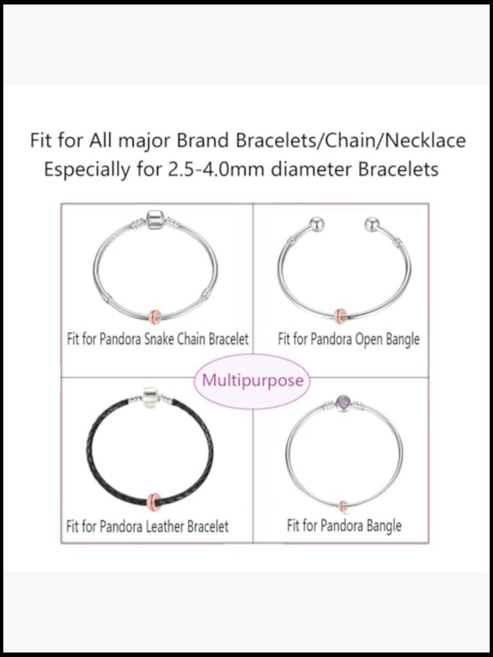 Sterling Silver Rondelle Spacer Bead Charm Stopper For Charm Bracelets 6pcs View 4